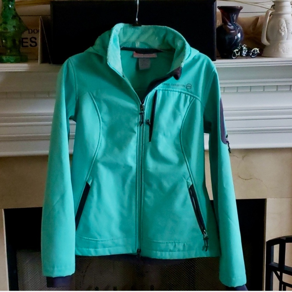 Free Country soft shell jacket winter rain snow ski teal gray S